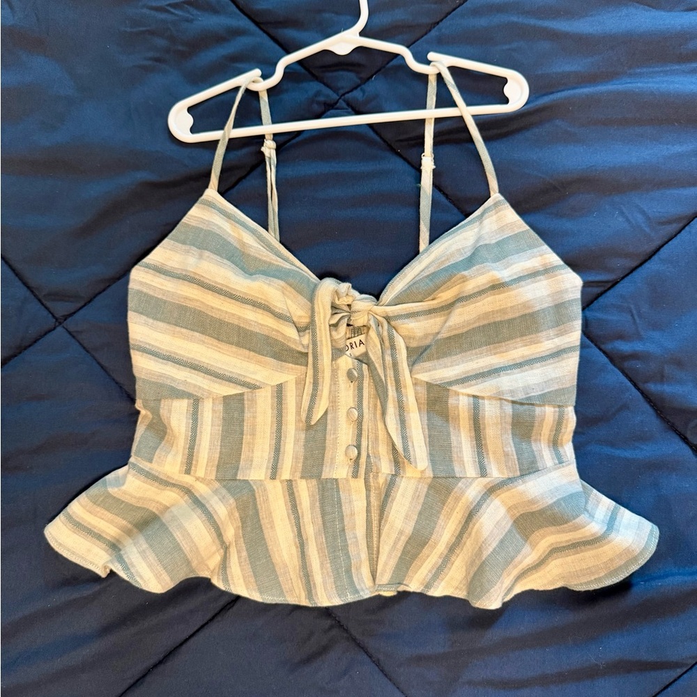 Striped Blue and White Women's Top